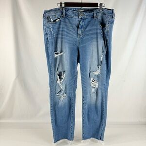 Torrid Vintage Stretch Distressed Crop Boyfriend Jean Light to medium wash 22